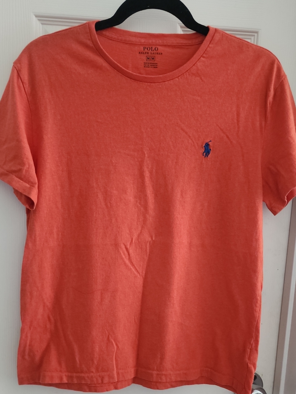 Polo by Ralph Lauren Coral Crew Neck T-Shirt with Blue Pony